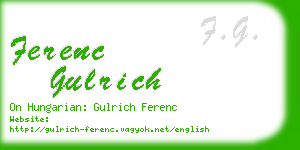 ferenc gulrich business card